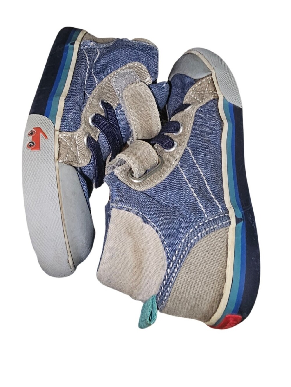 See Kai Run Kids Blue Denim High-Top Sneakers with Velcro Strap - Picture 3 of 7